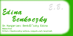 edina benkoczky business card